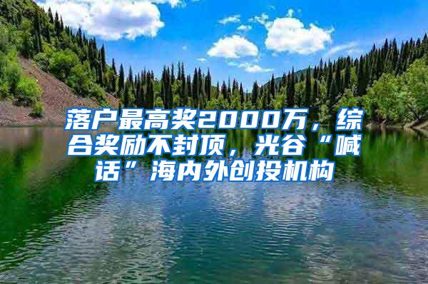 落户最高奖2000万，综合奖励不封顶，光谷“喊话”海内外创投机构