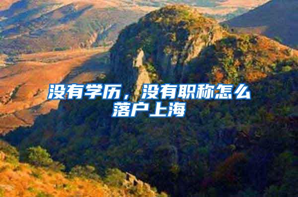 没有学历，没有职称怎么落户上海