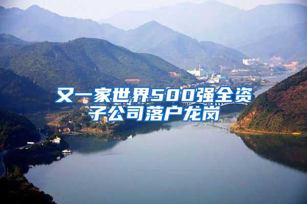 又一家世界500强全资子公司落户龙岗