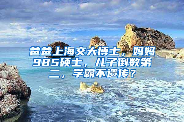 爸爸上海交大博士，妈妈985硕士，儿子倒数第二，学霸不遗传？
