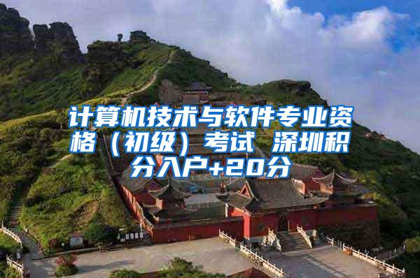 计算机技术与软件专业资格（初级）考试 深圳积分入户+20分