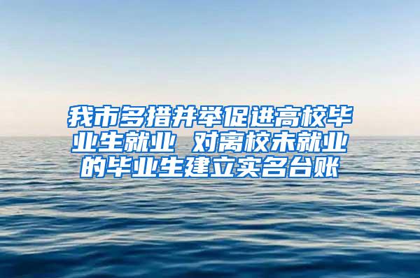 我市多措并举促进高校毕业生就业 对离校未就业的毕业生建立实名台账