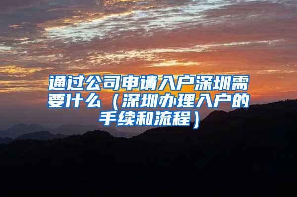 通过公司申请入户深圳需要什么（深圳办理入户的手续和流程）