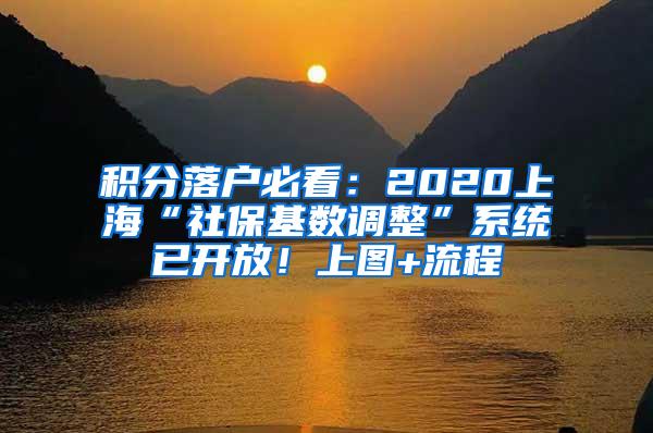 积分落户必看：2020上海“社保基数调整”系统已开放！上图+流程
