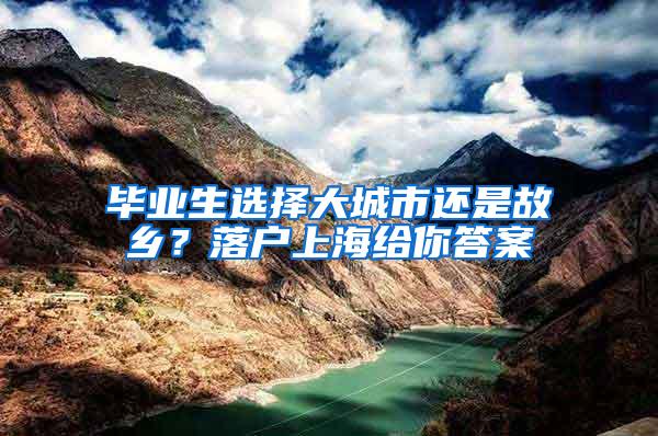 毕业生选择大城市还是故乡？落户上海给你答案