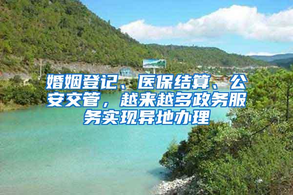 婚姻登记、医保结算、公安交管，越来越多政务服务实现异地办理