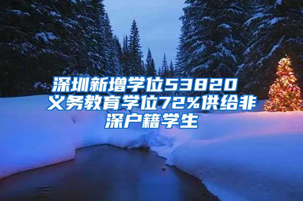 深圳新增学位53820 义务教育学位72%供给非深户籍学生