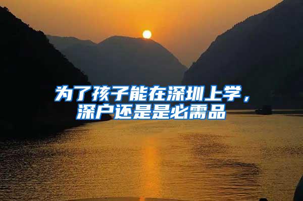 为了孩子能在深圳上学，深户还是是必需品