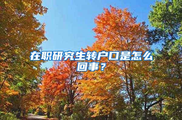 在职研究生转户口是怎么回事？