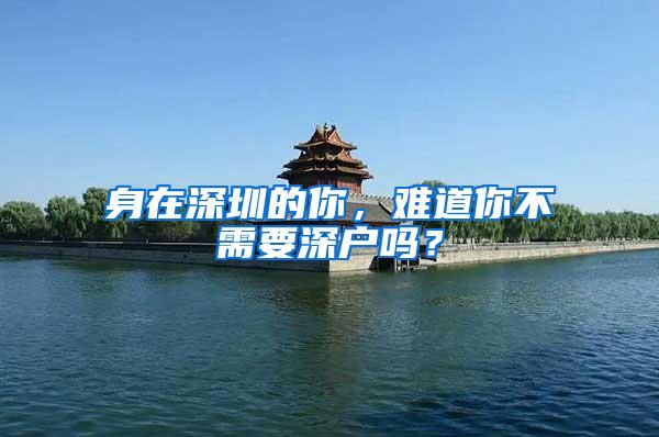 身在深圳的你，难道你不需要深户吗？