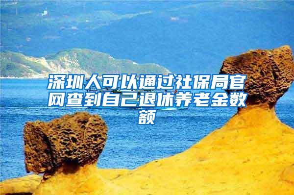深圳人可以通过社保局官网查到自己退休养老金数额
