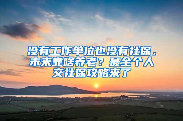 没有工作单位也没有社保，未来靠啥养老？最全个人交社保攻略来了