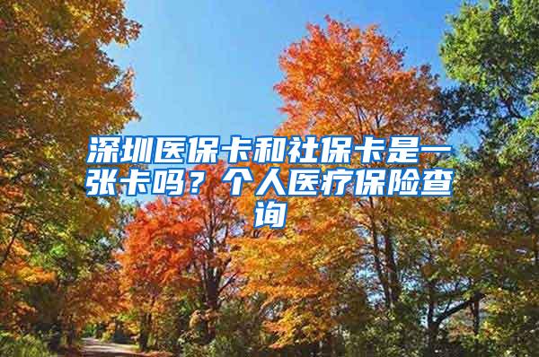 深圳医保卡和社保卡是一张卡吗？个人医疗保险查询