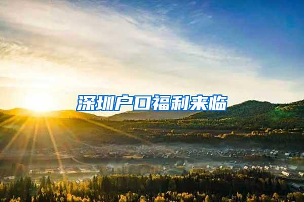 深圳户口福利来临