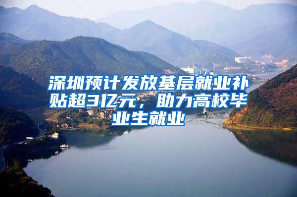 深圳预计发放基层就业补贴超3亿元，助力高校毕业生就业