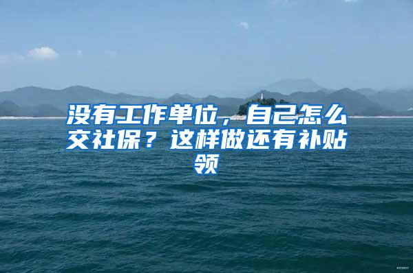没有工作单位，自己怎么交社保？这样做还有补贴领