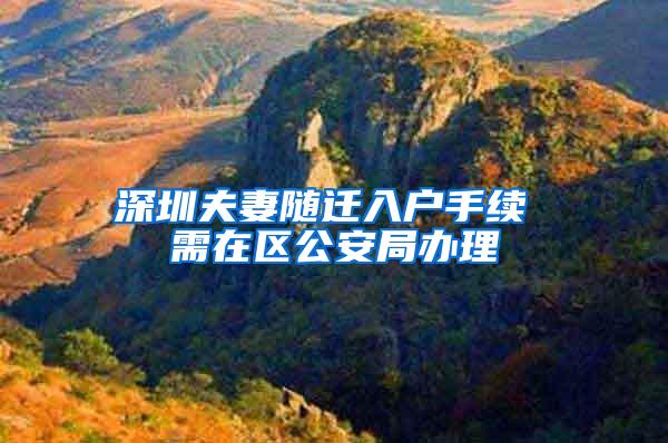 深圳夫妻随迁入户手续 需在区公安局办理