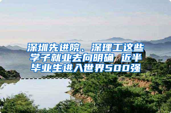 深圳先进院、深理工这些学子就业去向明确 近半毕业生进入世界500强