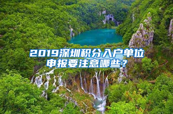 2019深圳积分入户单位申报要注意哪些？