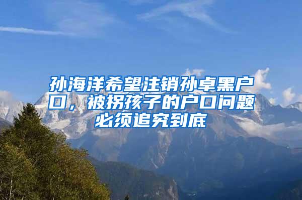孙海洋希望注销孙卓黑户口，被拐孩子的户口问题必须追究到底
