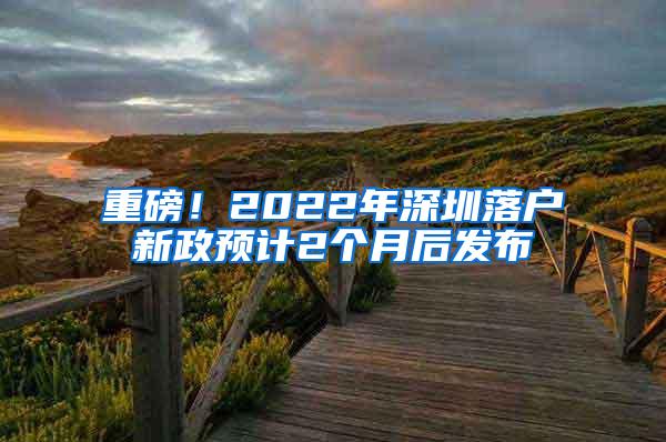 重磅！2022年深圳落户新政预计2个月后发布