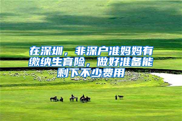 在深圳，非深户准妈妈有缴纳生育险，做好准备能剩下不少费用