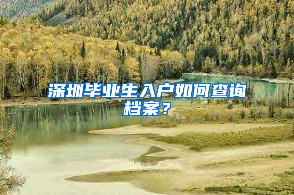 深圳毕业生入户如何查询档案？