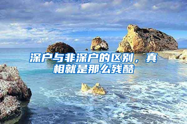 深户与非深户的区别，真相就是那么残酷