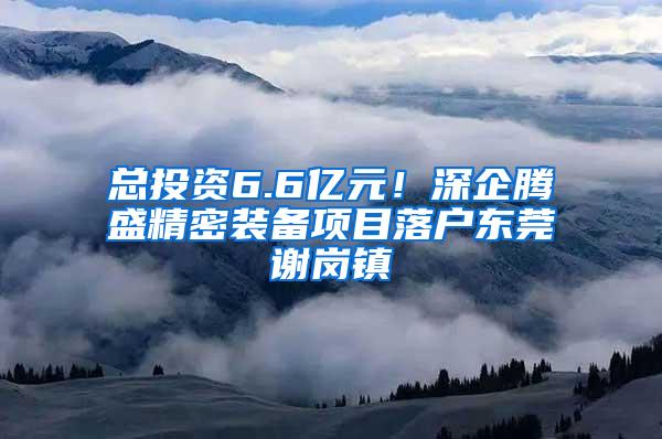 总投资6.6亿元！深企腾盛精密装备项目落户东莞谢岗镇