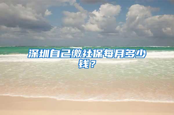 深圳自己缴社保每月多少钱？