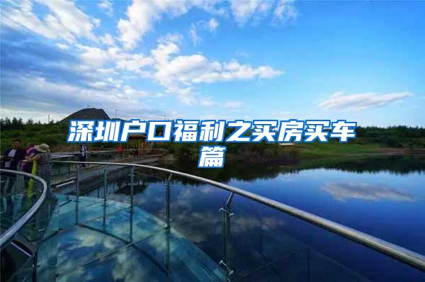 深圳户口福利之买房买车篇