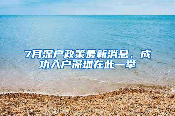 7月深户政策最新消息，成功入户深圳在此一举