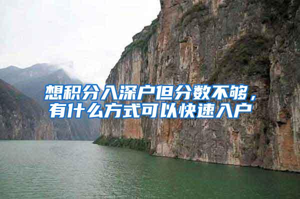 想积分入深户但分数不够，有什么方式可以快速入户