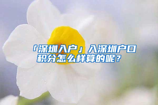 「深圳入户」入深圳户口积分怎么样算的呢？