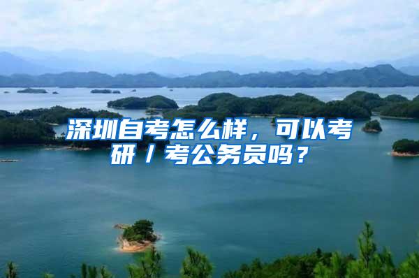 深圳自考怎么样，可以考研／考公务员吗？