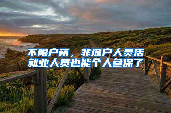 不限户籍，非深户人灵活就业人员也能个人参保了