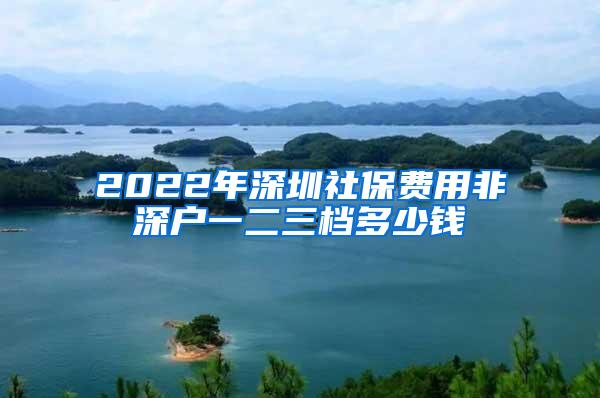 2022年深圳社保费用非深户一二三档多少钱