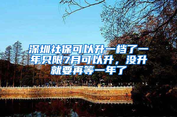 深圳社保可以升一档了一年只限7月可以升，没升就要再等一年了