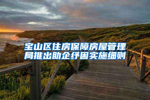 宝山区住房保障房屋管理局推出助企纾困实施细则