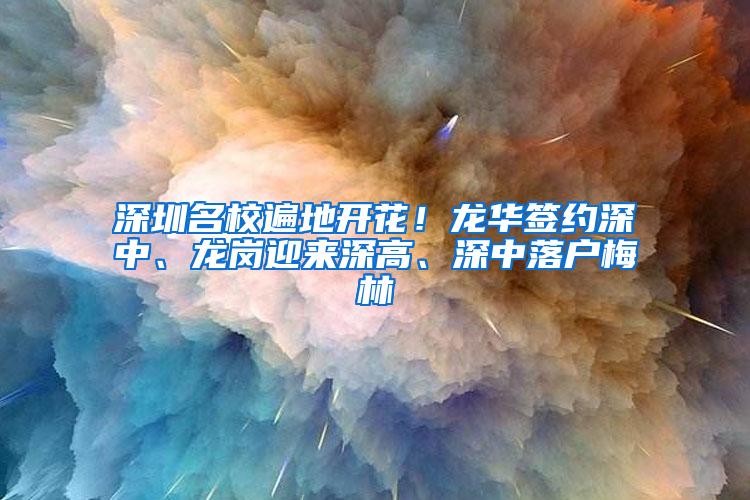 深圳名校遍地开花！龙华签约深中、龙岗迎来深高、深中落户梅林