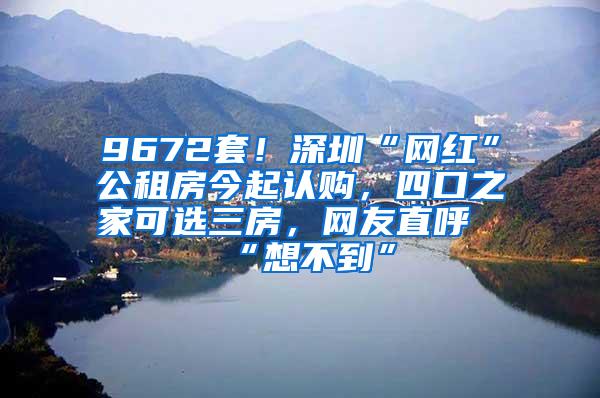 9672套！深圳“网红”公租房今起认购，四口之家可选三房，网友直呼“想不到”