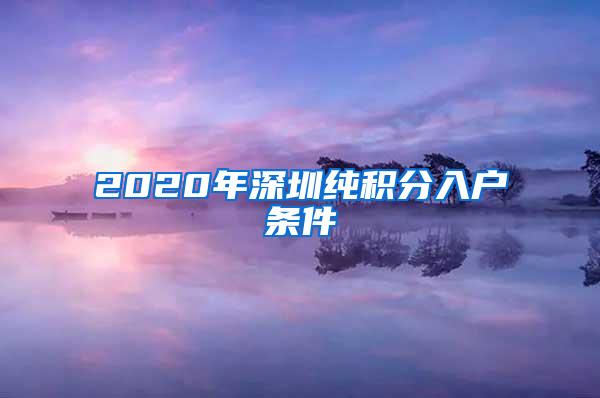 2020年深圳纯积分入户条件
