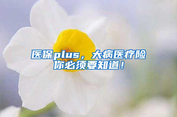 医保plus，大病医疗险你必须要知道！