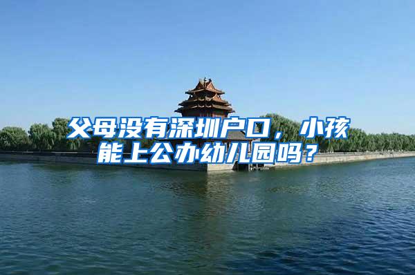 父母没有深圳户口，小孩能上公办幼儿园吗？