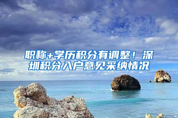 职称+学历积分有调整！深圳积分入户意见采纳情况