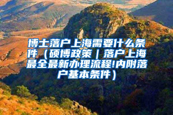 博士落户上海需要什么条件（硕博政策｜落户上海最全最新办理流程!内附落户基本条件）