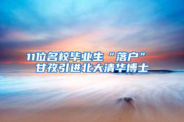 11位名校毕业生“落户” 甘孜引进北大清华博士