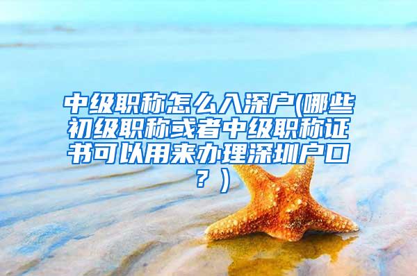 中级职称怎么入深户(哪些初级职称或者中级职称证书可以用来办理深圳户口？)