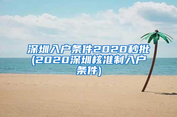 深圳入户条件2020秒批(2020深圳核准制入户条件)