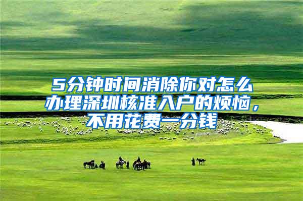 5分钟时间消除你对怎么办理深圳核准入户的烦恼，不用花费一分钱